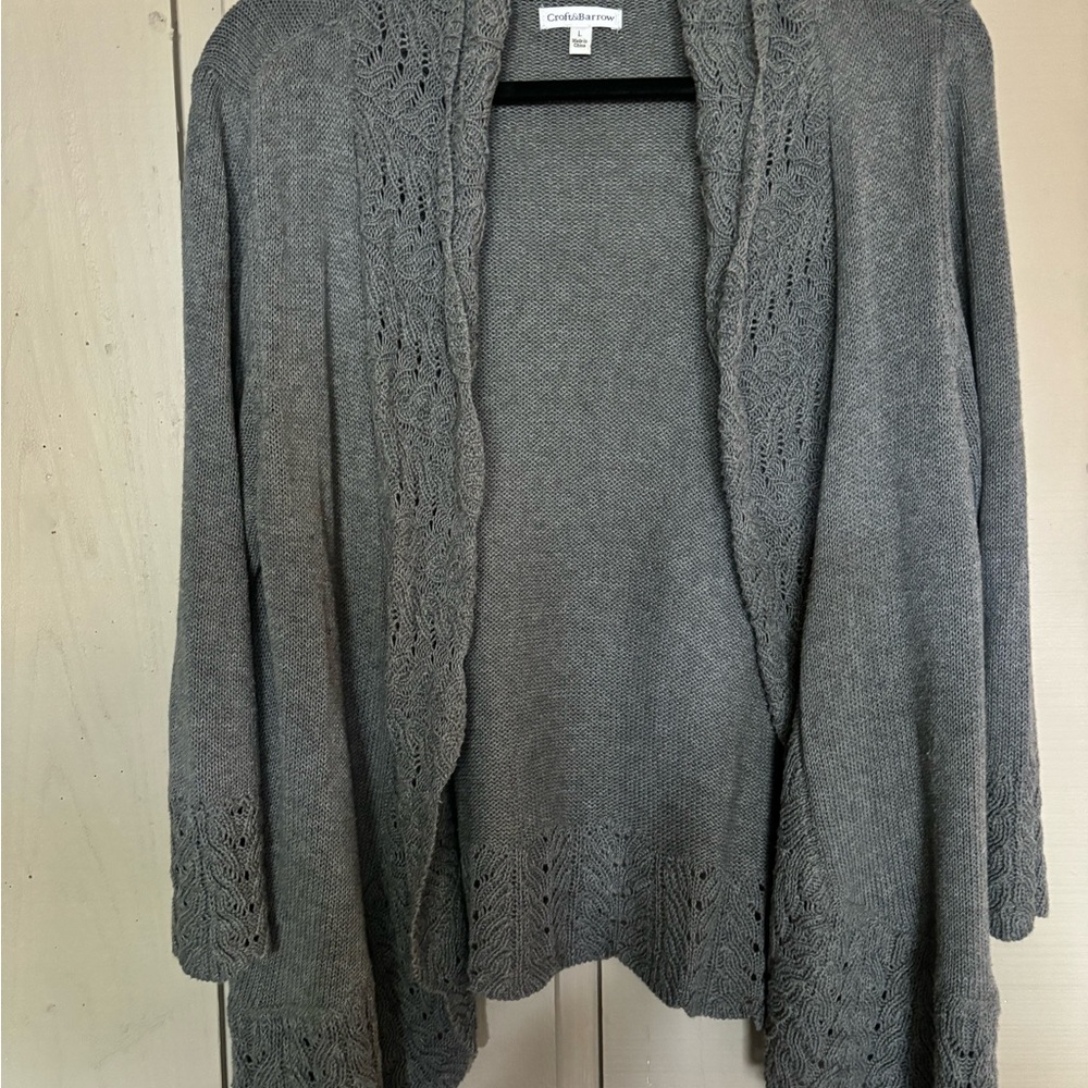 CROFT & BARROW Gray Cardigan Sweater